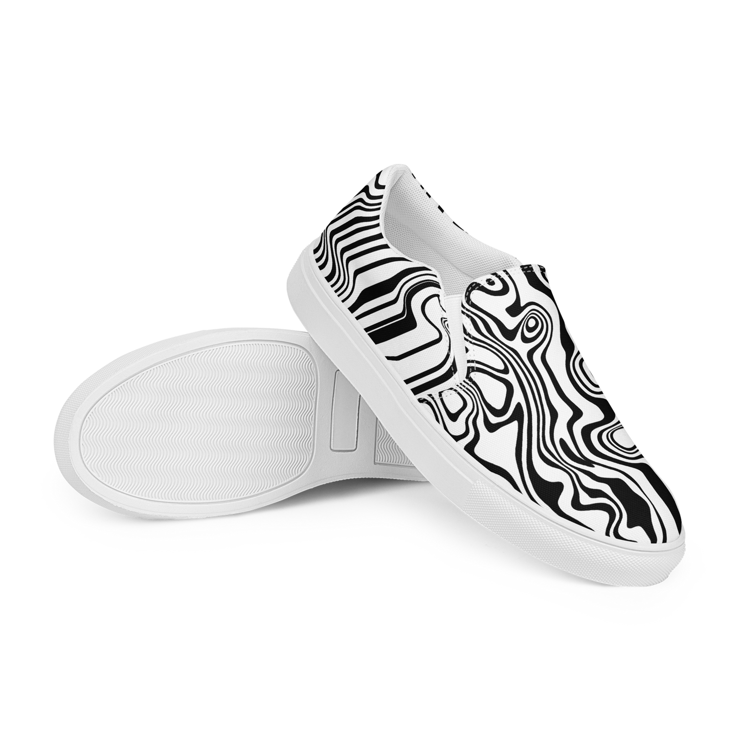 Hypnotic Waves Women's Slip-On Canvas Shoes