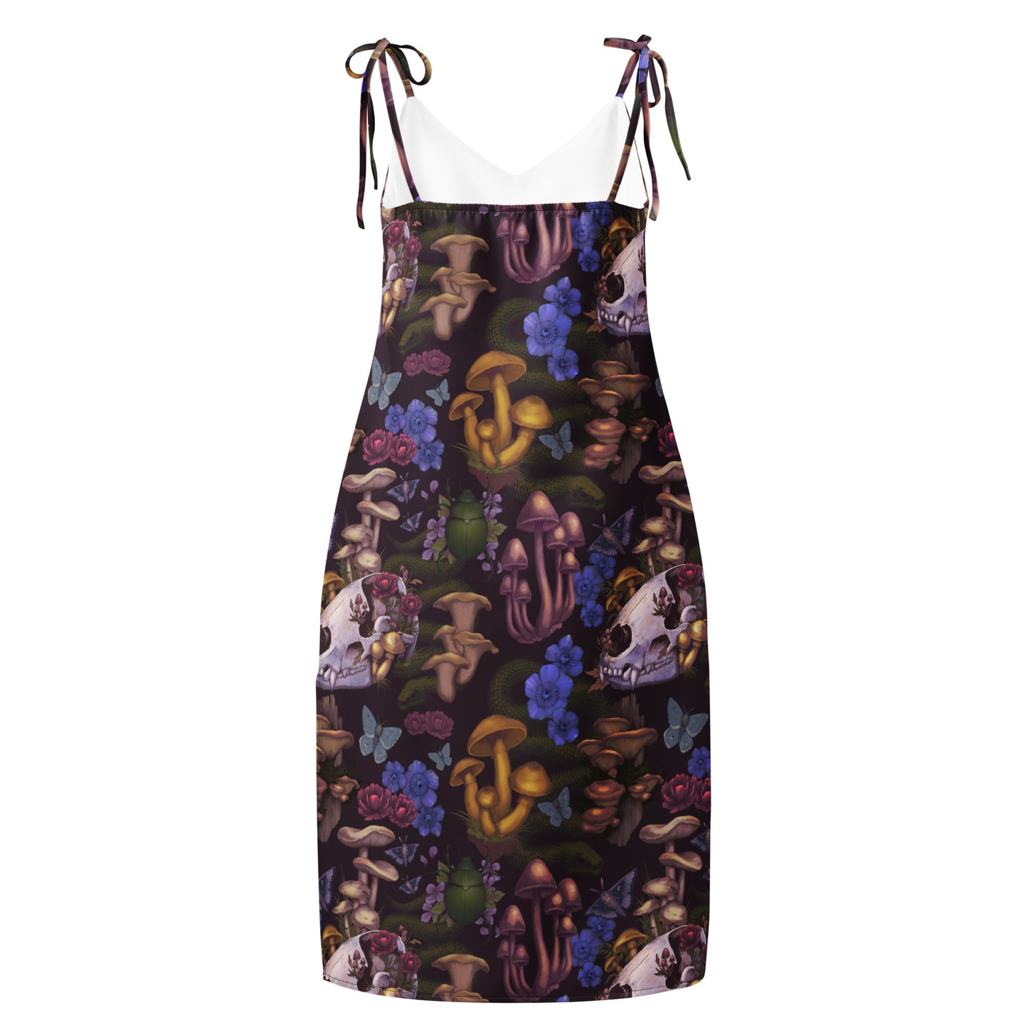Forest Floor Tie-Strap Midi Dress
