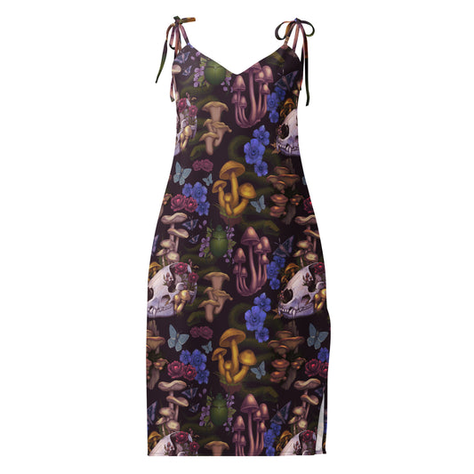 Forest Floor Tie-Strap Midi Dress