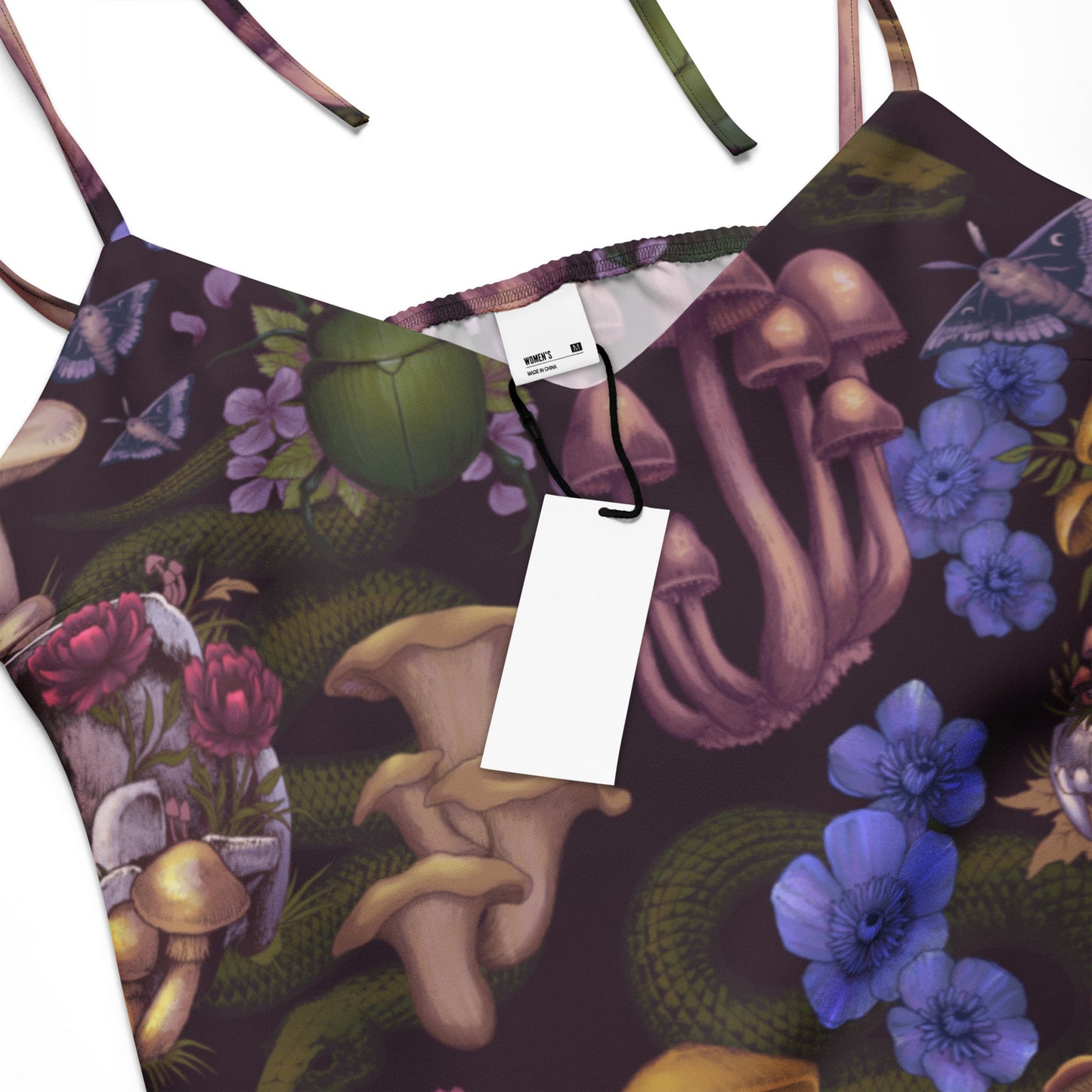 Forest Floor Tie-Strap Midi Dress