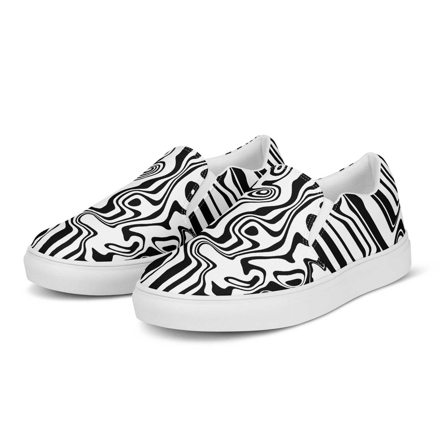 Hypnotic Waves Women's Slip-On Canvas Shoes