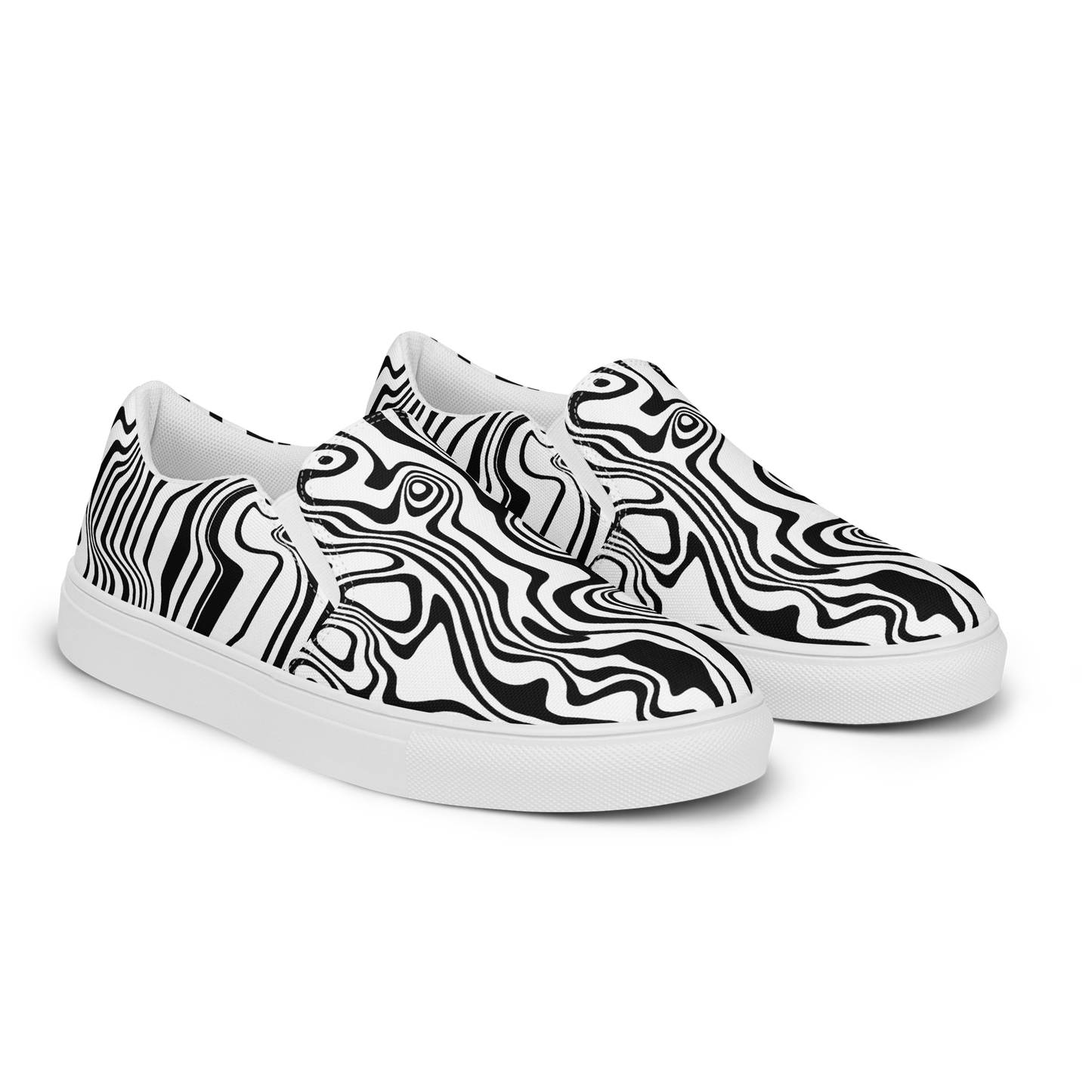 Hypnotic Waves Women's Slip-On Canvas Shoes